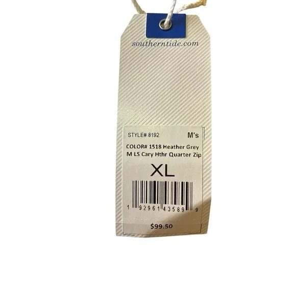 Southern Tide 1/4 Zip Pullover Sweater Cary Style #1518 Heather Grey Sailing NWT - Picture 7 of 7